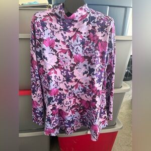 Floral Women's Top - Purple and Pink Shirt 16